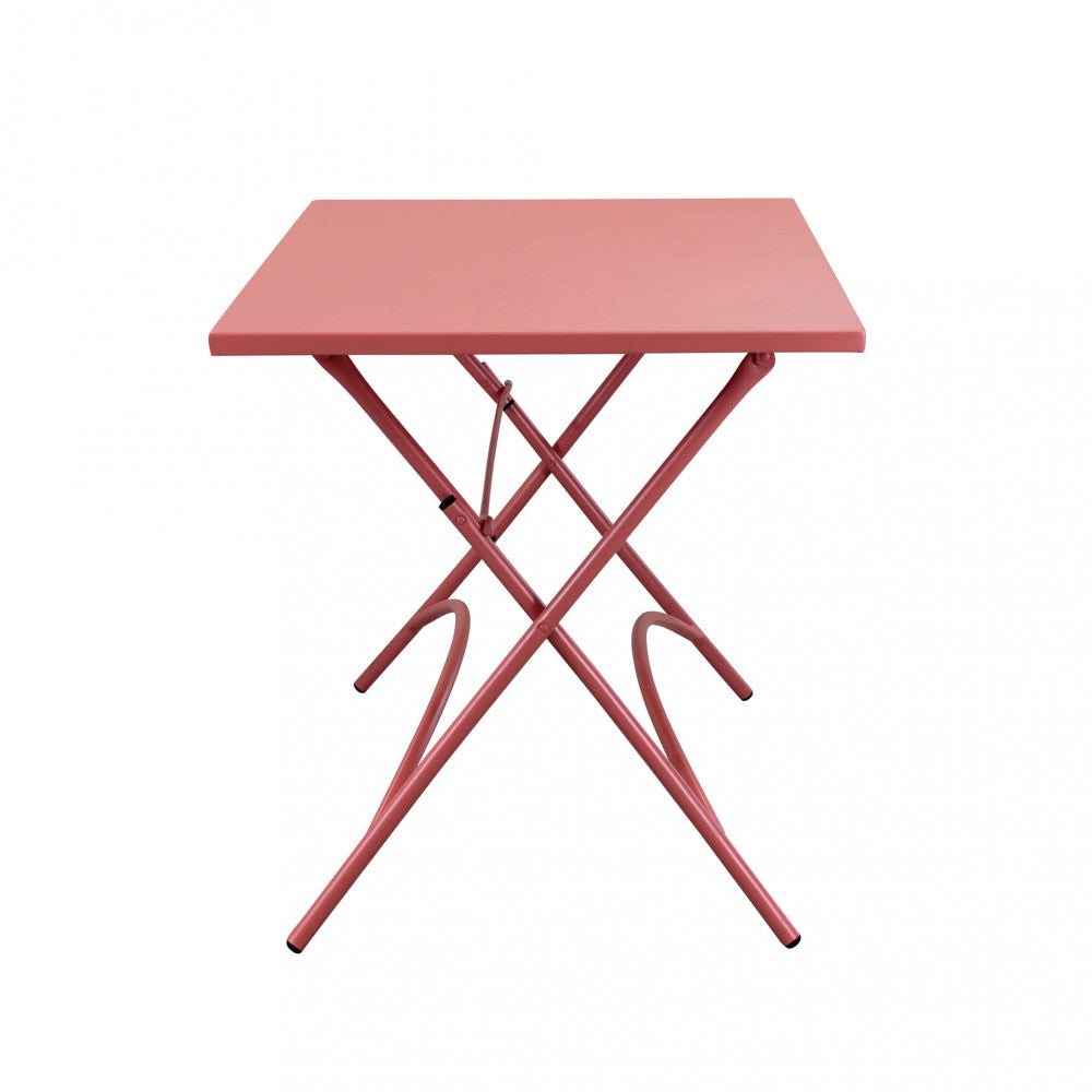 Tavolo pieghevole Bristol rosso corallo chiuso, ideale per balconi panoramica | Albert Stock