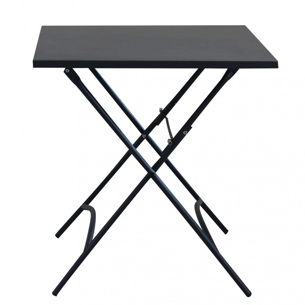 Tavolo da giardino Bristol quadrato 70x70 cm pieghevole in acciaio color antracite, ideale per spazi esterni compatti | Albert Stock