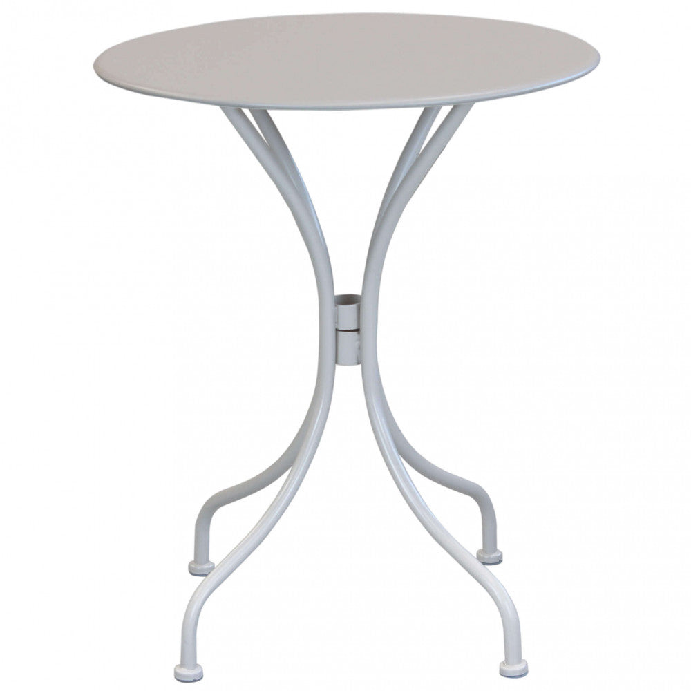 Tavolo da giardino Bristol rotondo Ø 60 cm in acciaio color tortora, ideale per spazi esterni | Albert Stock