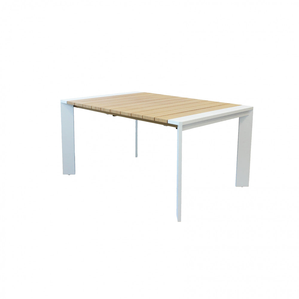 Tavolo da pranzo Brooklyn completamente chiuso a 150 cm, isolato su sfondo bianco puro.