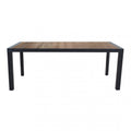 Tavolo da giardino Carson 195x90 cm con struttura in alluminio antracite e piano in ceramica effetto legno | Albert Stock