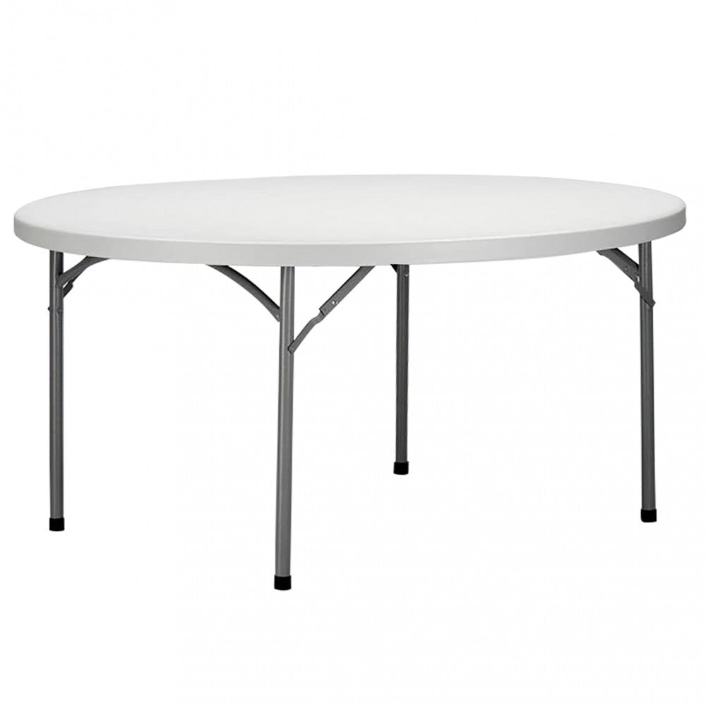 Vista frontale del tavolo da catering Modello CT804550 su sfondo neutro, che evidenzia la struttura in metallo.