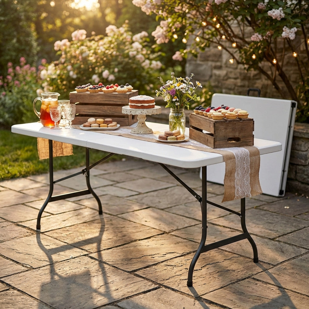 Tavolo da catering Cosma modello CT804539 con buffet all'aperto