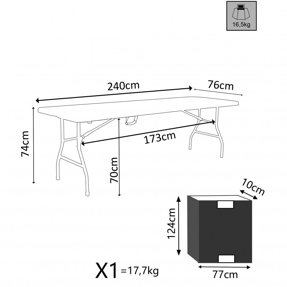 Scheda tecnica con dimensioni del tavolo Cosma modello CT804539