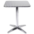 Tavolo da giardino a colonna quadrato 70x70 cm waterproof, in alluminio grigio, ideale per balconi e terrazze | Albert Stock