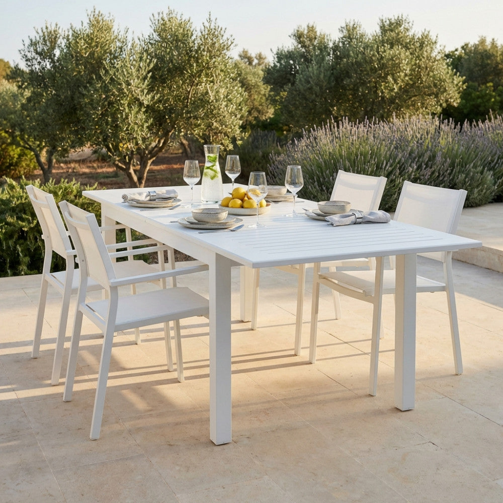 Tavolo da giardino allungabile Cosma Cuba bianco in alluminio