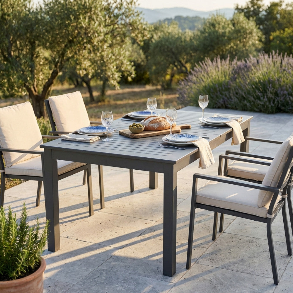 Tavolo da giardino Cosma Cuba Allungabile taupe con piano a doghe