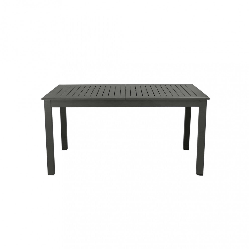 Tavolo da giardino Cuba allungabile 150/210x90 cm in alluminio verniciato color antracite, ideale per aree pranzo esterne e per ambienti moderni | Albert Stock
