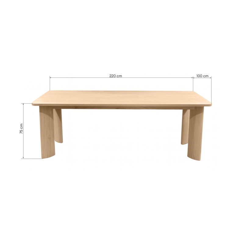 Tavolo da pranzo Indo 220 cm frassino bianco crema - NN-IND-FUR-DINTAB-NATWOO-510 - foto 2