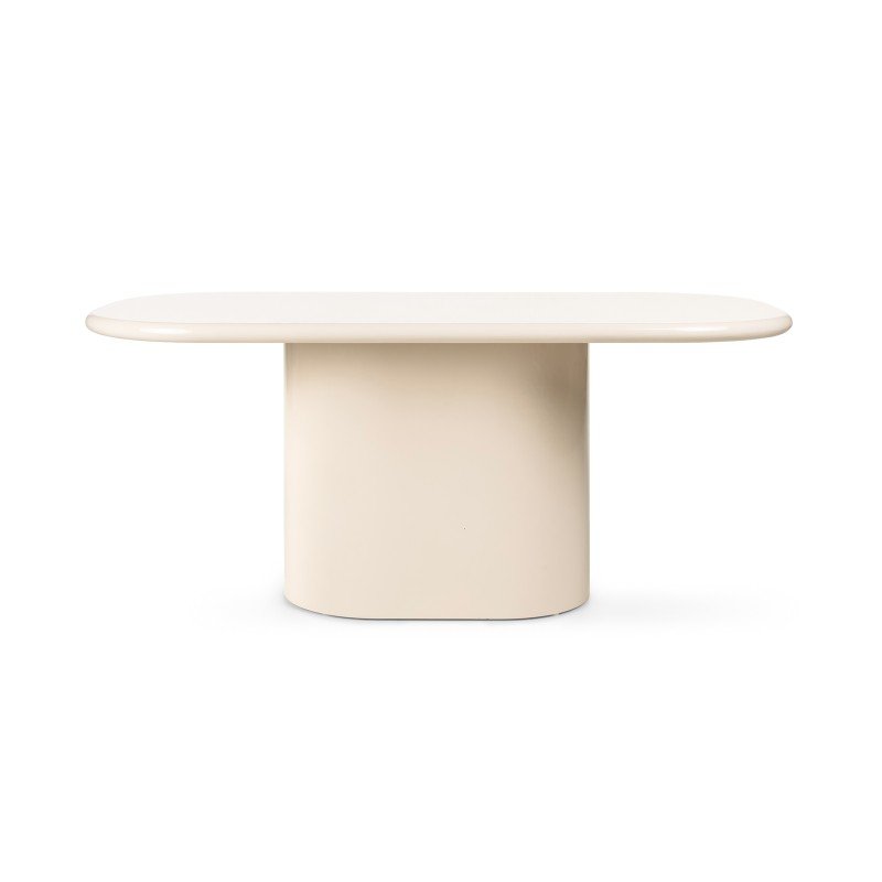 Tavolo da pranzo ovale Momas 180 cm beige chiaro lucido - NN-MOM-FUR-DINTAB-LIGBEI-444