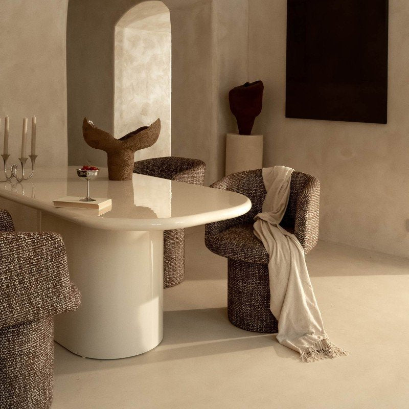 Tavolo da pranzo ovale Momas 180 cm beige chiaro lucido - NN-MOM-FUR-DINTAB-LIGBEI-444 - foto 2