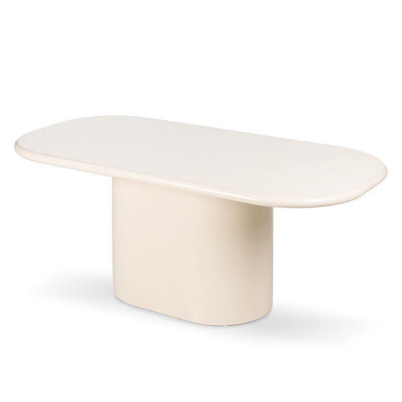 Tavolo da pranzo ovale Momas 180 cm beige chiaro lucido - NN-MOM-FUR-DINTAB-LIGBEI-444 - foto 3