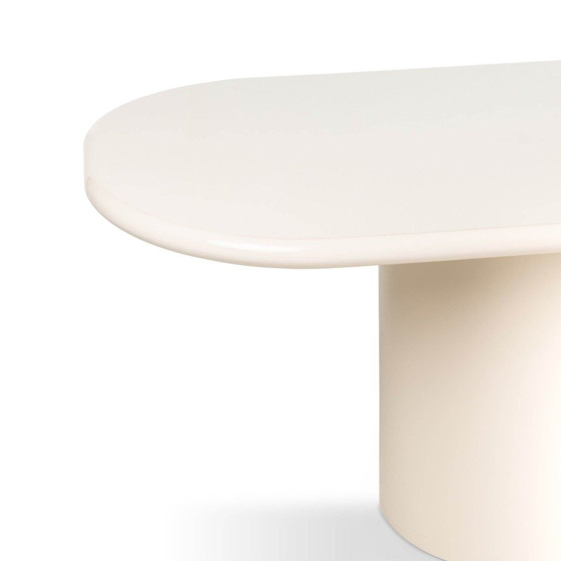 Tavolo da pranzo ovale Momas 180 cm beige chiaro lucido - NN-MOM-FUR-DINTAB-LIGBEI-444 - foto 4