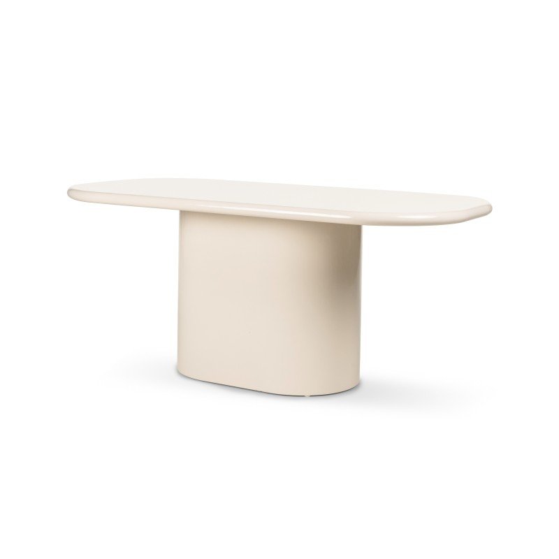 Tavolo da pranzo ovale Momas 180 cm beige chiaro lucido - NN-MOM-FUR-DINTAB-LIGBEI-444 - foto 6