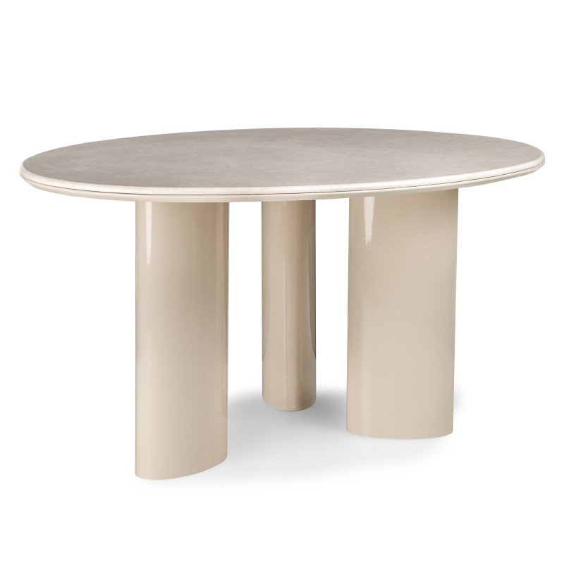 Tavolo da pranzo Riona 160 cm con piano in marmo e base beige - NN-RIO-FUR-DINTAB-LIGBEI-440