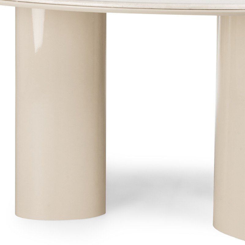 Tavolo da pranzo Riona 160 cm con piano in marmo e base beige - NN-RIO-FUR-DINTAB-LIGBEI-440 - foto 5