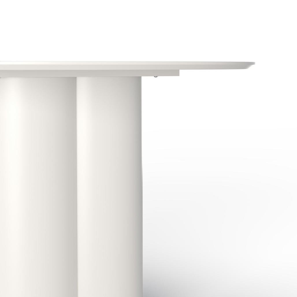 Tavolo da pranzo rotondo Colona 120 cm grigio beige - NN-COL-FUR-DINTAB-LIGGRE-144 - foto 3