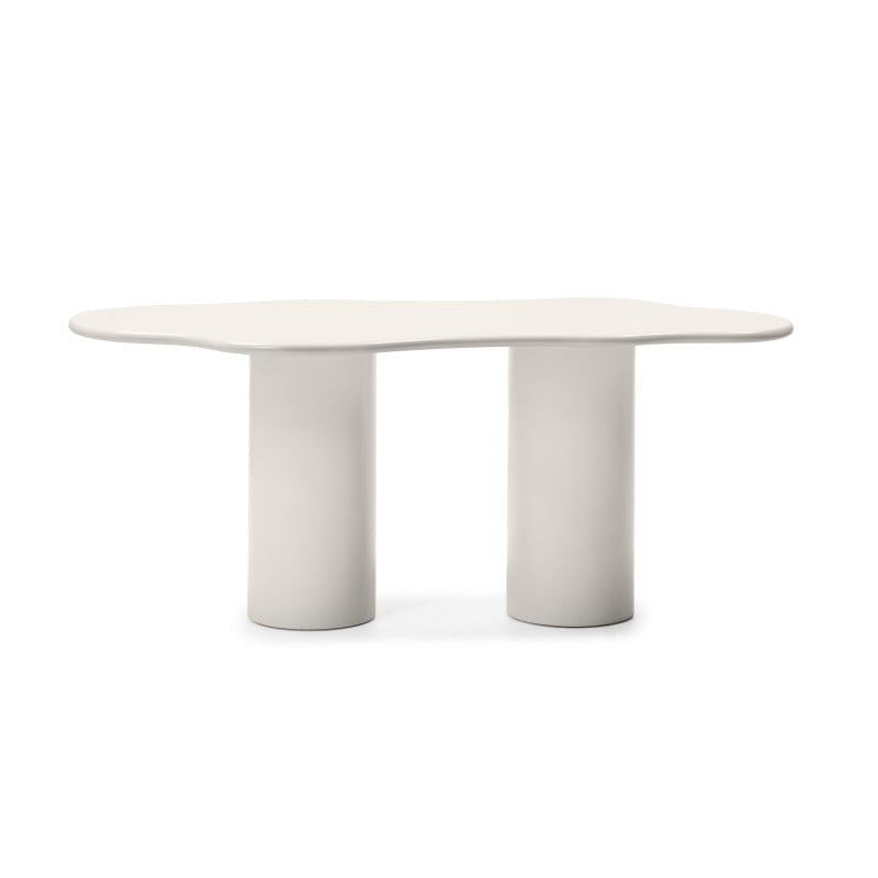 Tavolo da pranzo Vivre 180 cm grigio beige dalle forme tonde - NN-VIV-FUR-DINTAB-BEI-369