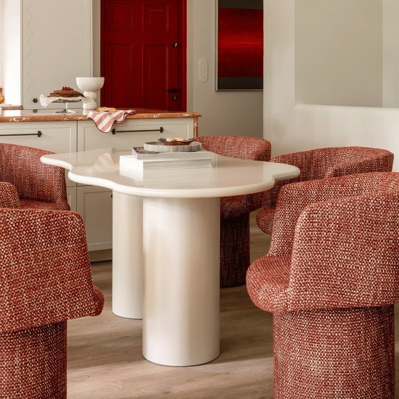 Tavolo da pranzo Vivre 180 cm grigio beige dalle forme tonde - NN-VIV-FUR-DINTAB-BEI-369 - foto 3