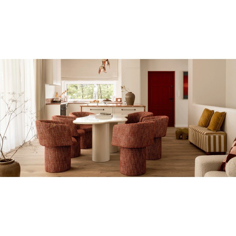 Tavolo da pranzo Vivre 180 cm grigio beige dalle forme tonde - NN-VIV-FUR-DINTAB-BEI-369 - foto 5