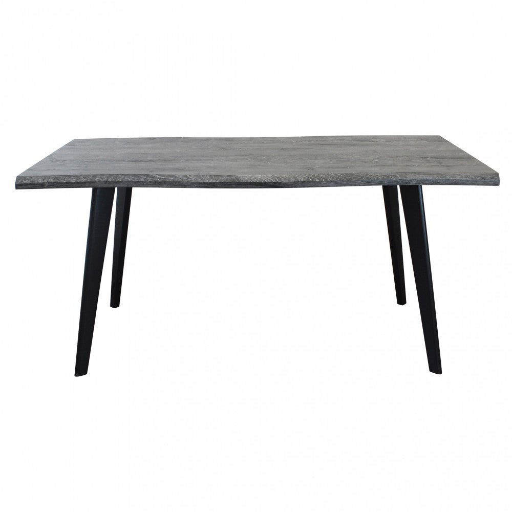 Vista frontale del tavolo da pranzo moderno Dalbert 160x90 cm.