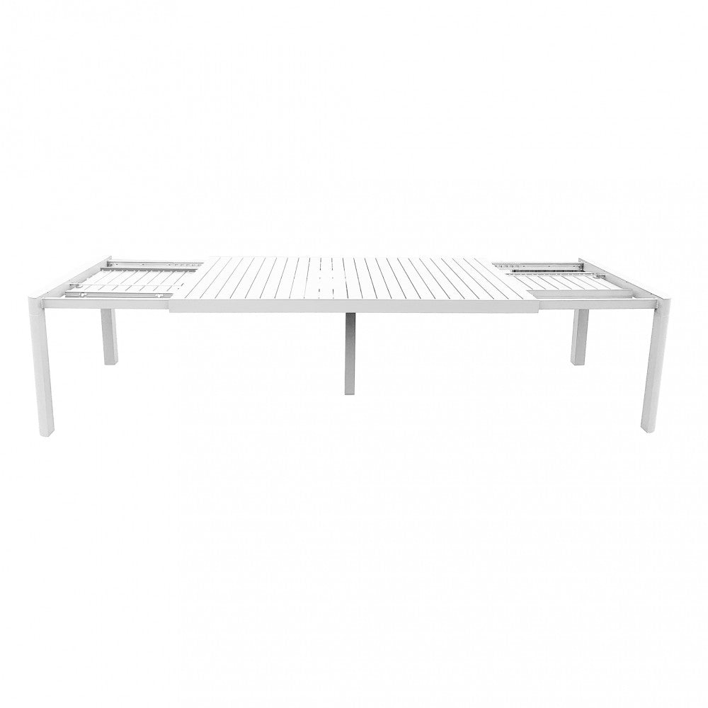 Tavolo per esterno allungabile bianco.