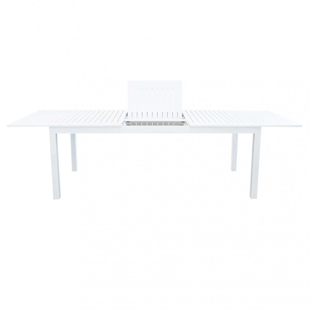 Tavolo allungabile per esterni Cuba, con design rettangolare moderno, mostrato nella sua estensione massima | Albert Stock