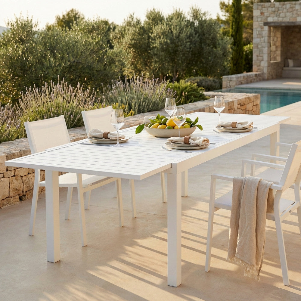 Tavolo da giardino Cosma Formentera bianco allungabile