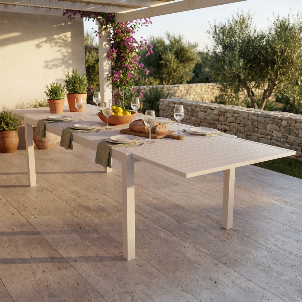 Tavolo da giardino Cosma Formentera allungabile in alluminio tortora