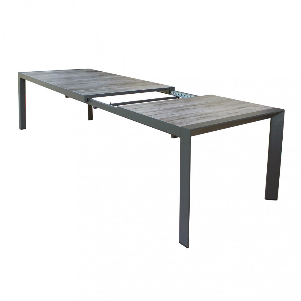 Tavolo allungabile da esterno Portland in alluminio e gres, lunghezza variabile da 175 a 235 cm