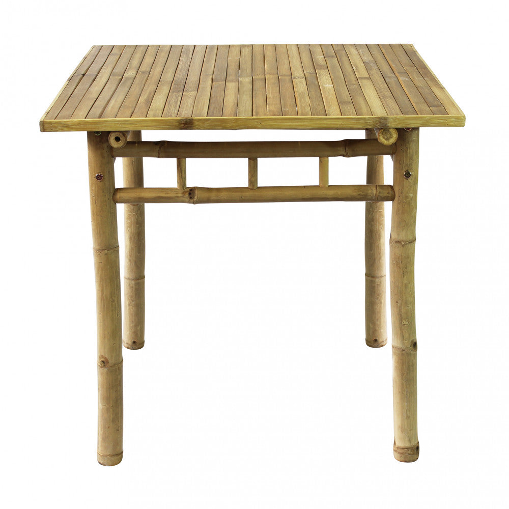 Tavolo da giardino Aviation 80 quadrato in legno di bamboo.