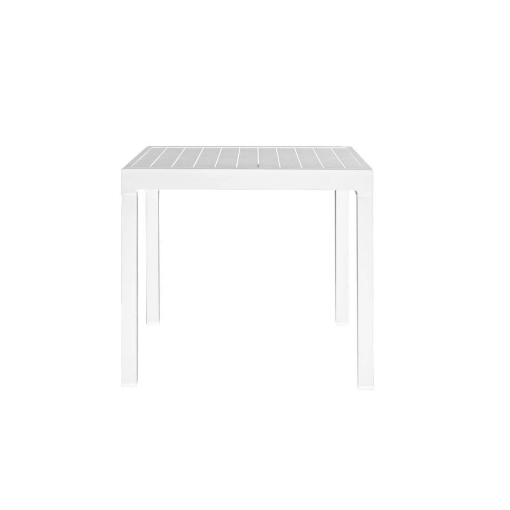 Tavolo da giardino Hawaii allungabile in alluminio bianco, ideale per riunioni all'aperto | Albert Stock