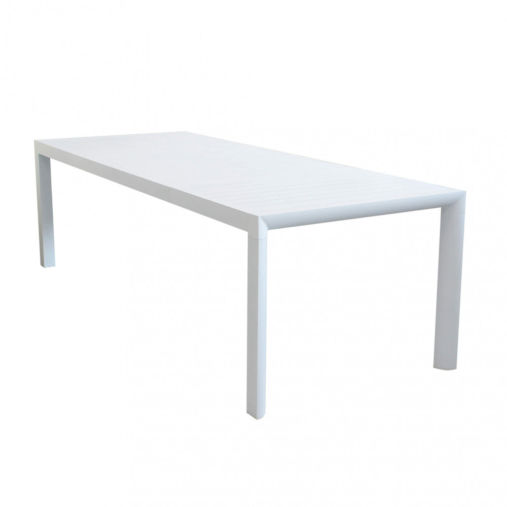 Tavolo da giardino Houston allungabile colore bianco, design moderno | Albert Stock