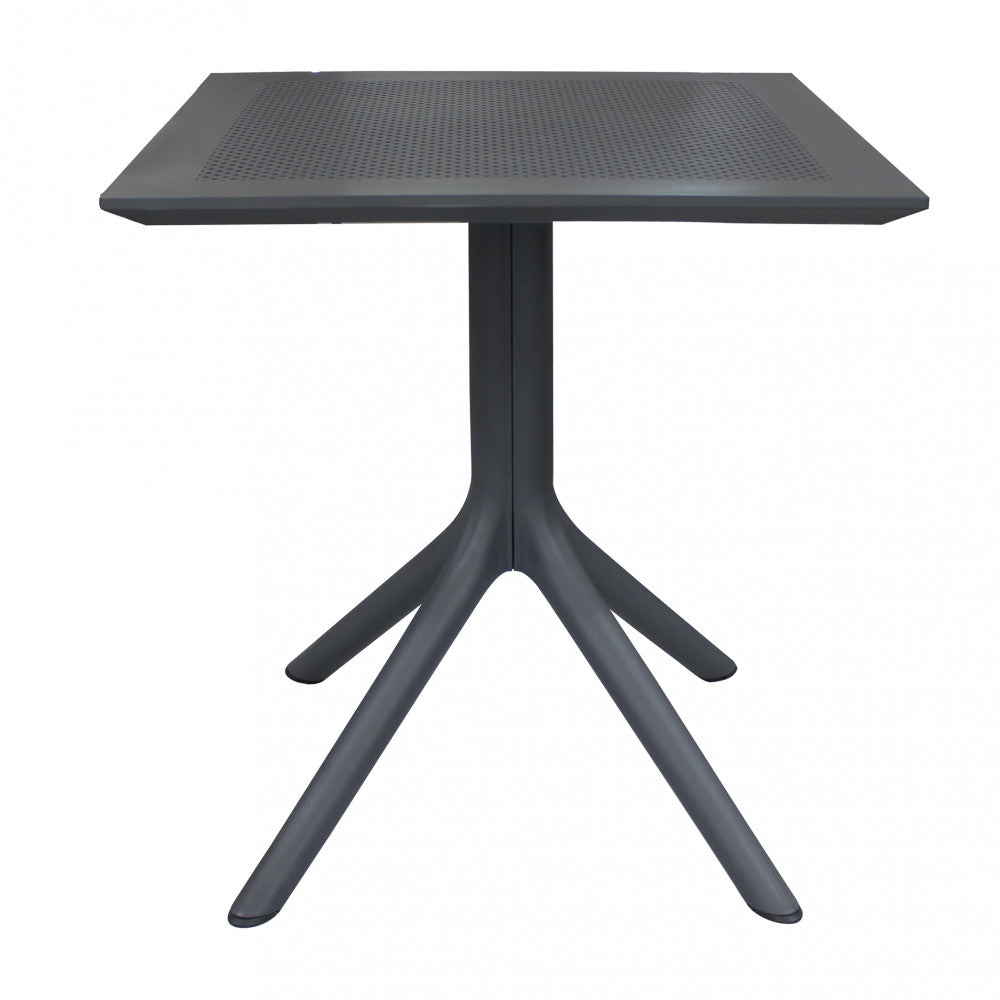 Tavolo da giardino Jarvis 80x80 cm in polipropilene di colore antracite
