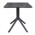 Tavolo da giardino Jarvis 80x80 cm in polipropilene di colore antracite