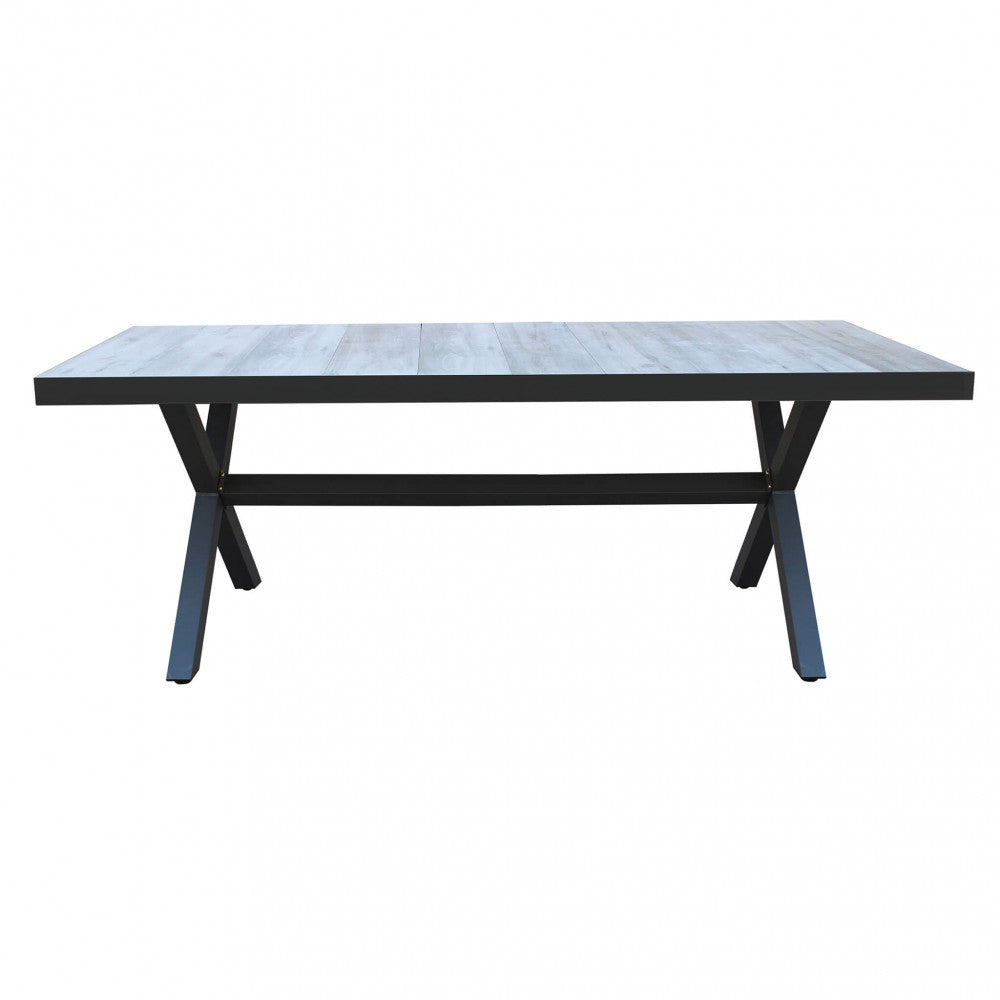 Tavolo da giardino Mackay 200x100 fisso antracite, design elegante | Albert Stock