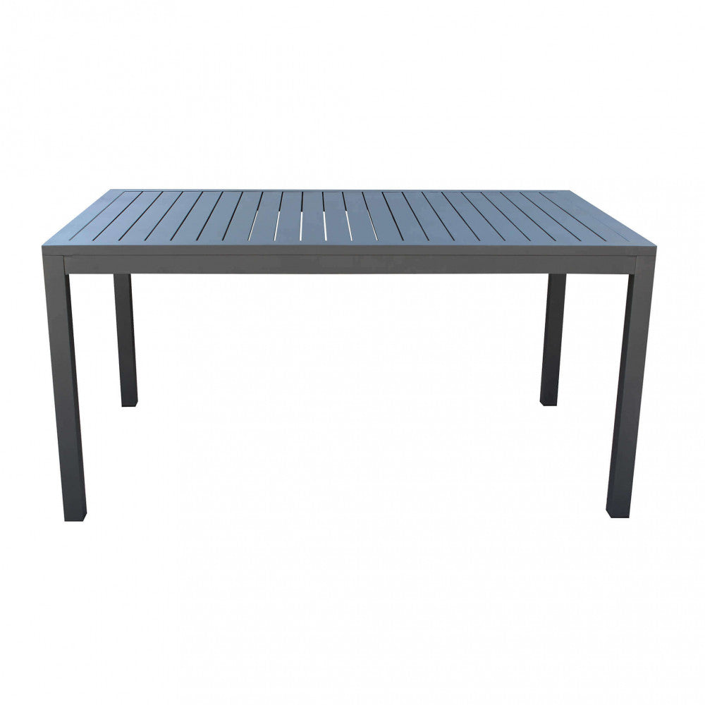 Tavolo Milo da giardino 150x90 cm in alluminio verniciato antracite, ideale per esterni | Albert Stock