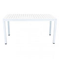Tavolo da giardino Milo 150x90 cm fisso, in alluminio verniciato bianco, ideale per aree pranzo esterne e per ambienti luminosi | Albert Stock