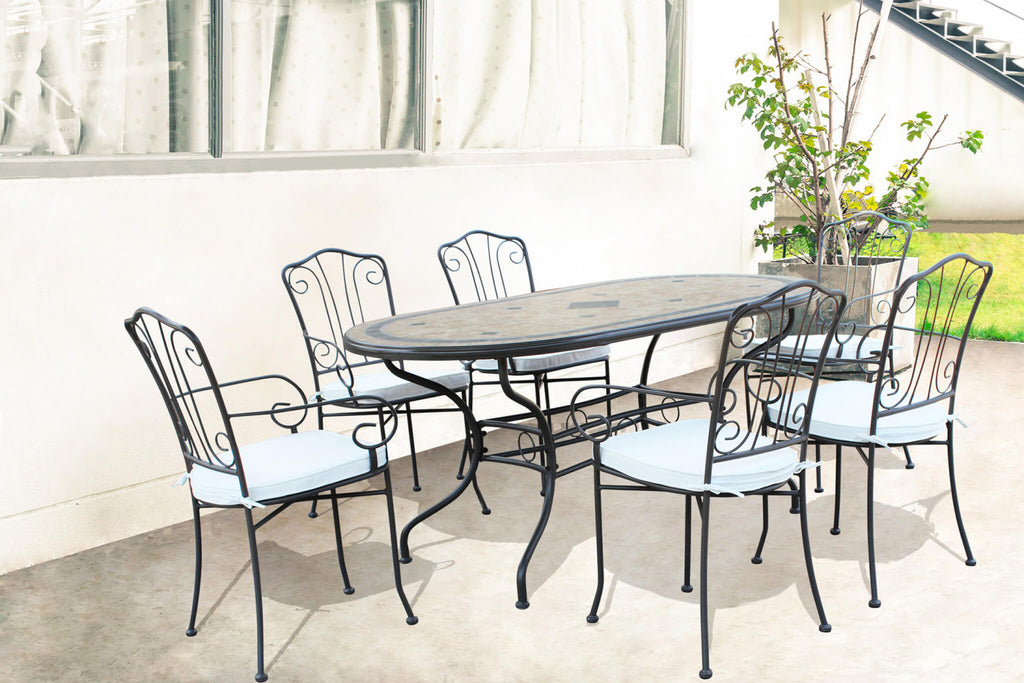 Dettaglio base in ferro verniciato antracite del tavolo Nereo ovale | Albert Stock