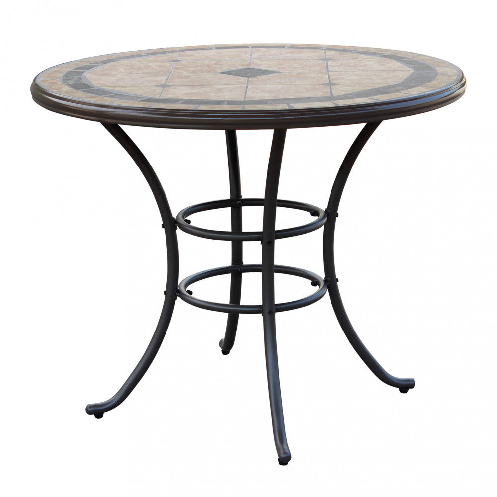 Tavolo da giardino Nereo Ø 90 cm rotondo taupe | Albert Stock