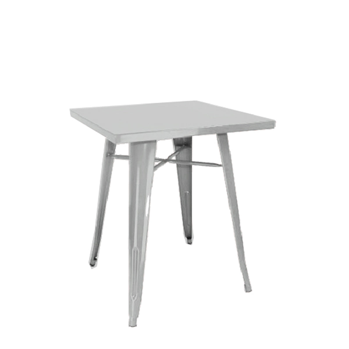 Tavolo da bar in lamiera quadrato colore silver 60x60 per ristorante