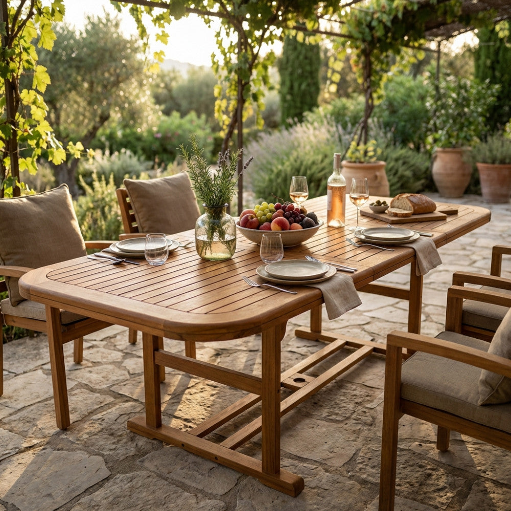 Tavolo da giardino allungabile Cosma in legno di acacia