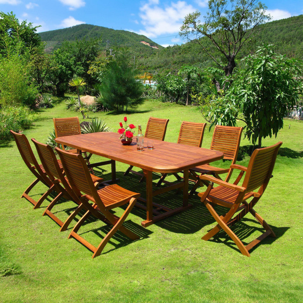 Tavolo Rettangolare Allungabile Double 180/240 x 100 in Acacia - AC805081-DB - foto 9