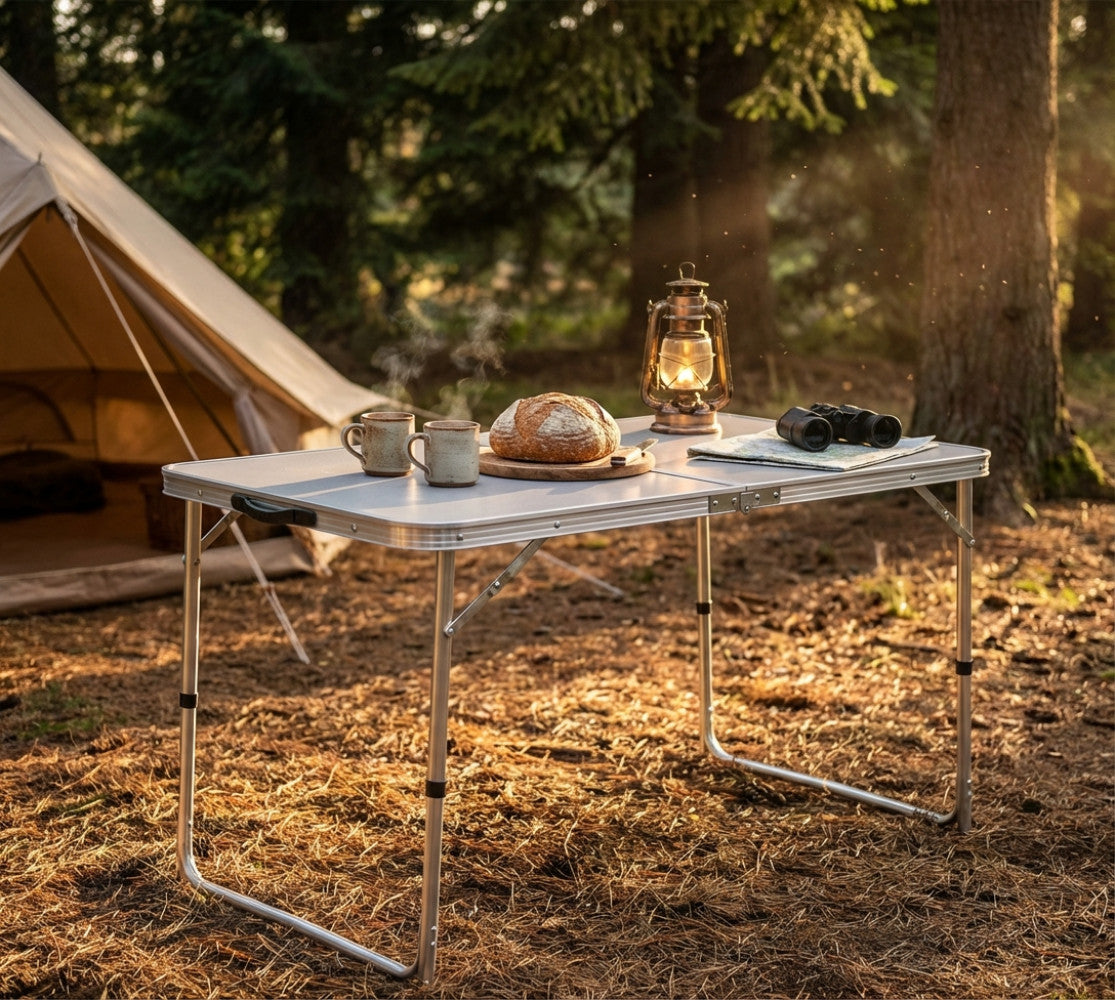 Tavolo pieghevole Cosma Modello BC807834 in ambiente outdoor.