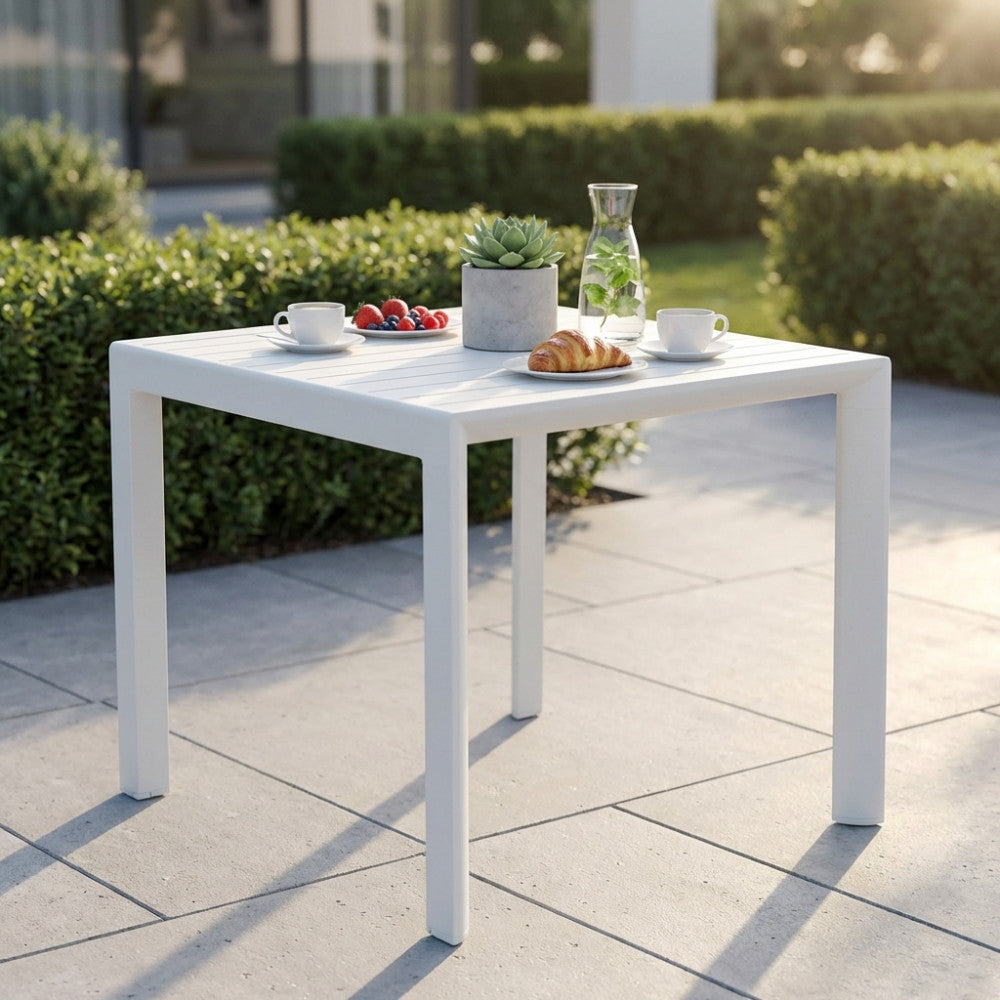Tavolo Rosario 80 x 80 in Alluminio Bianco - AT804331-BIAN
