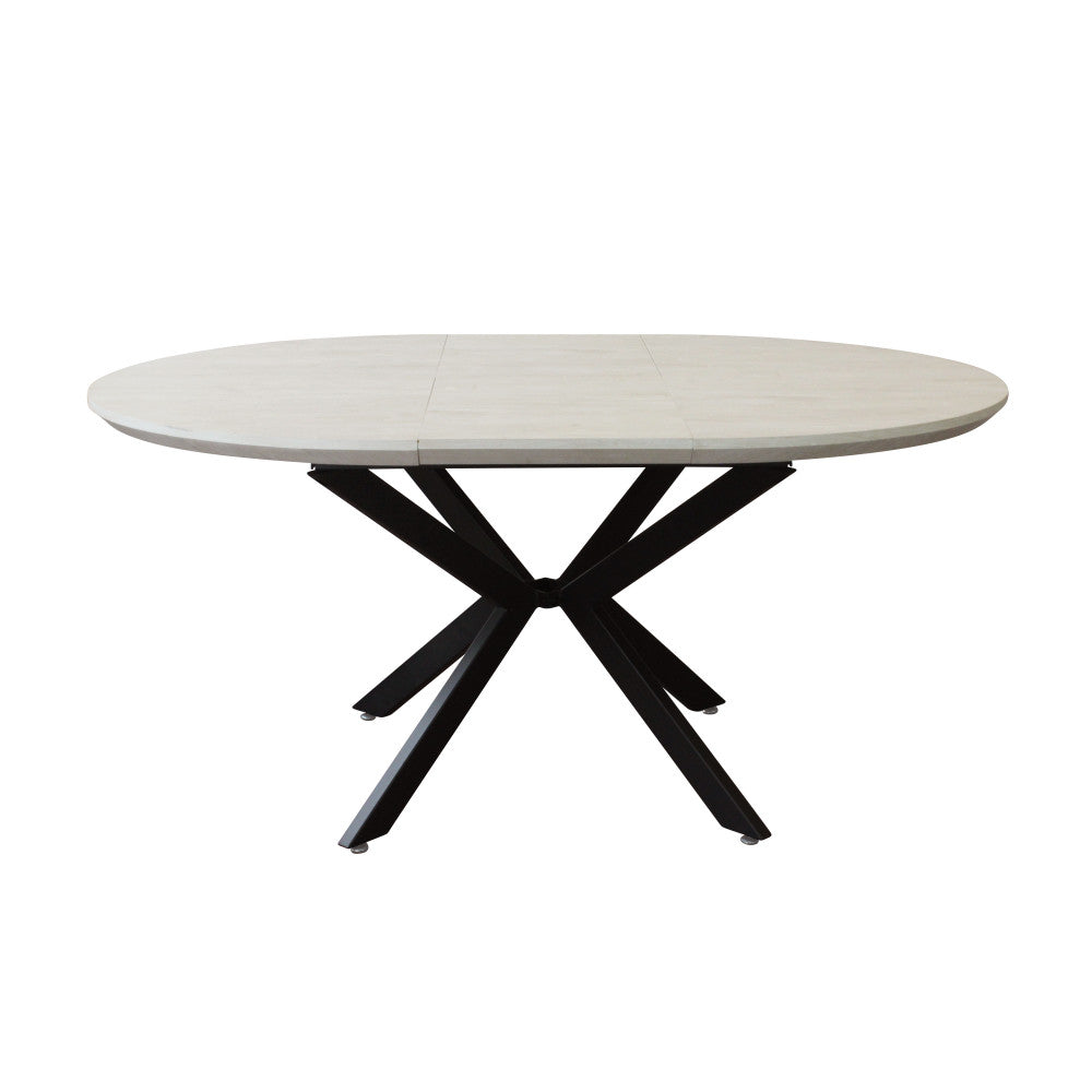 Tavolo da pranzo Garry completamente esteso a 160 cm, pronto per accogliere gli ospiti.