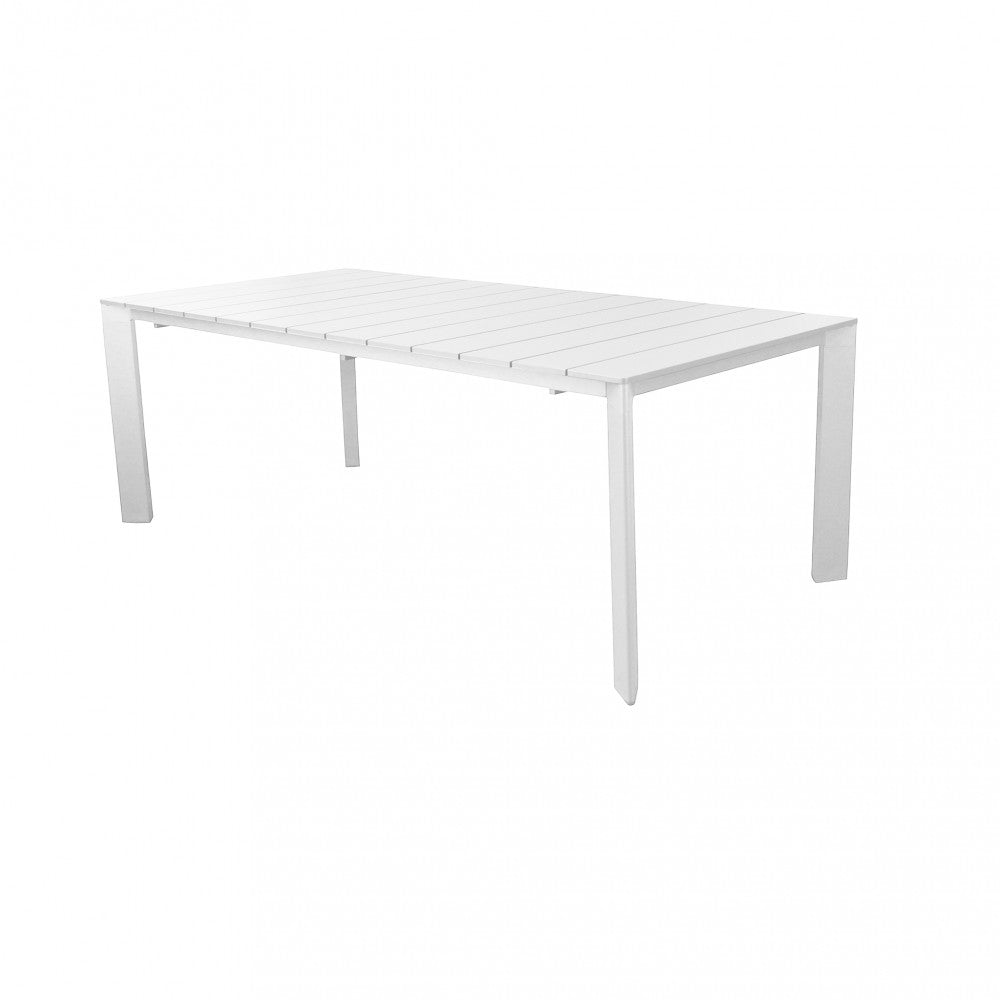 Tavolo da giardino Sacramento nella sua configurazione chiusa da 215 cm su sfondo bianco.