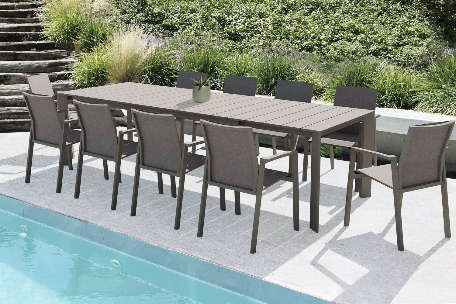 Tavolo allungabile da esterno Sacramento taupe in alluminio