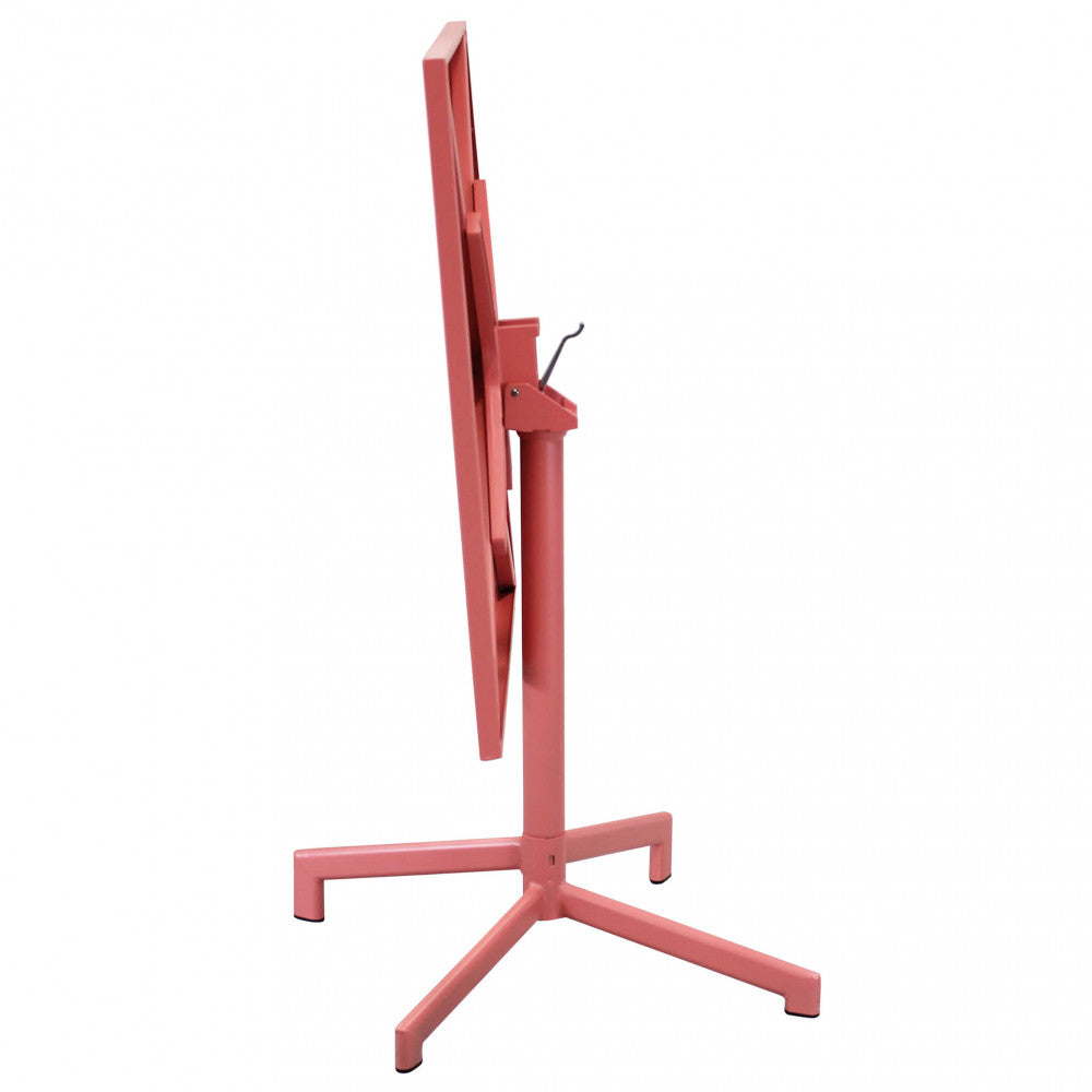 Tavolo Vega in acciaio rosso con trattamento antiruggine per esterni | Albert Stock