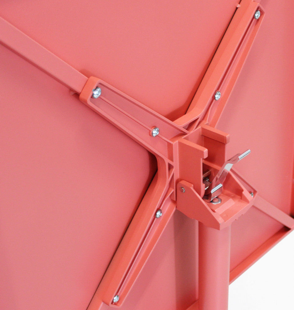 Tavolo fisso Vega rosso ideale per terrazze e balconi dettaglio meccanismo | Albert Stock
